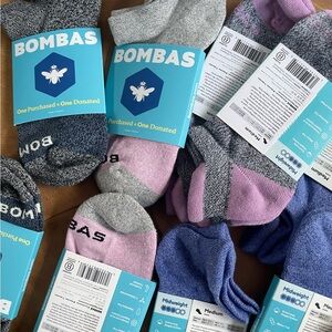 10 Pairs Bombas Women’s Ankle Socks Running Assorted Colors Size Medium